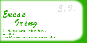 emese iring business card